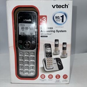 VTech 3 Handset DECT 6.0 Expandable Cordless Phone w/‎ Answering System CS5329-3